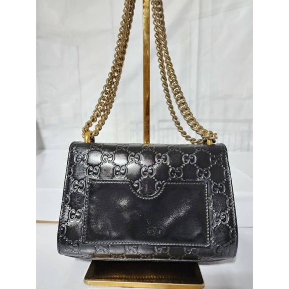 Authentic Gucci Guccissima Leather Small Padlock Shoulder Bag Black - Picture 7 of 16